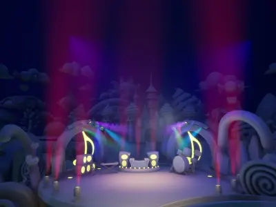 Asset UE4 - Cartoons - Background - Stage- Hight Poly 3D model