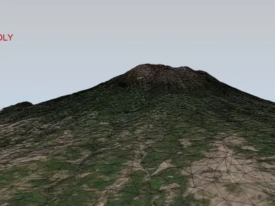 Mount Agung volcano Bali 3d model Low-poly 3D model