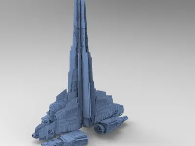 Alien Ship pyramid design 8  3D model
