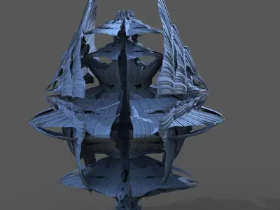 Palace Crystal Floating tower Low-poly 3D model