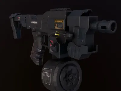 Sci-Fi Weapon Cyber Riffle Low-poly 3D model