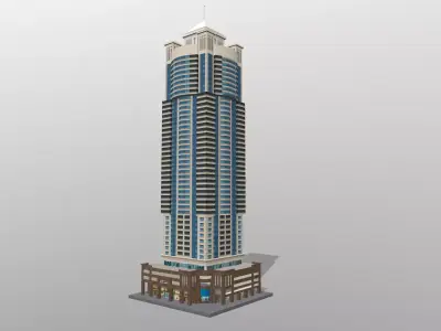 Al Seef Tower Dubai 3d Model Low-poly 3D model