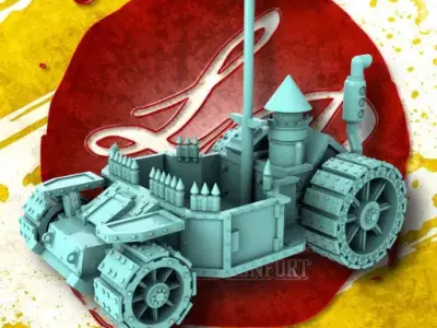 Space Ork Battlewagon 3D print model