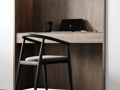 Workplace 8 desks and wardrobes for spaces 3D model