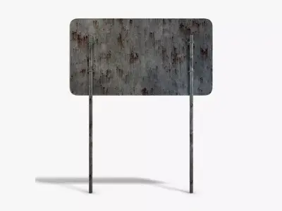 Damaged Street Info Sign Low-poly 3D model
