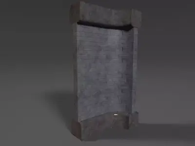 Wall - Straight and Curved Low-poly 3D model