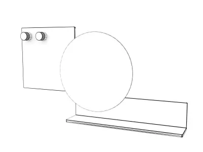 Piers wall shelf with mirror and chair 3D model