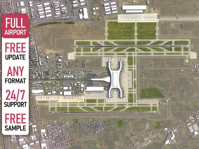 Zhengzhou - 3D Airport Model Low-poly 3D model