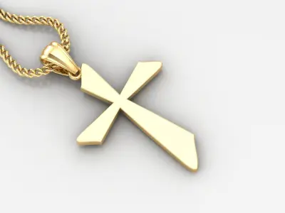 Light Gold 18K Cross Pendant 1CP024 3D print model buy