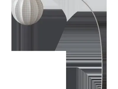 REGNSKUR  SKAFTET Arched floor lamp white  black 3D model