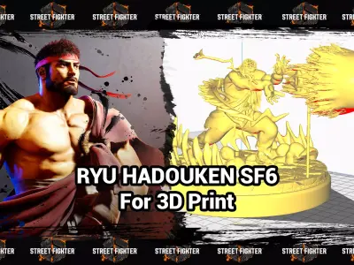 Ryu Street Fighter 6 Hadouken 3D print model