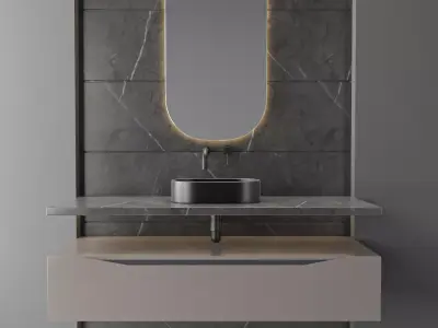 bathroom furniture set 51 3D model