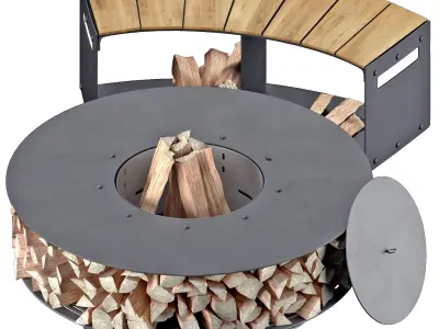BBQ fireplace 3D model