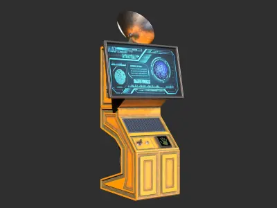 Sci-Fi Command Computer Low-poly 3D model