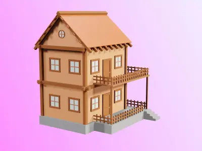 two storey house 3D model purchase