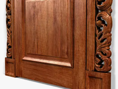 Door0045 ornate wooden door 3D model