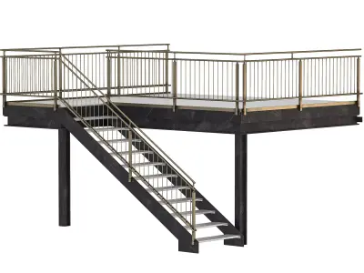 Factory Staircase 02 3D model