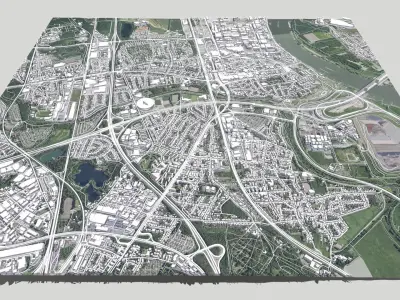 Cityscape Leverkusen Germany 3D model