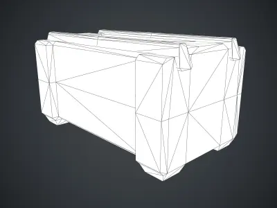 Sci-Fi Box Props Red Low-poly 3D model