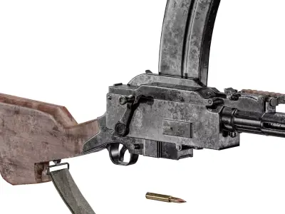 Madsen M22  Machine Gun Low-poly 3D model