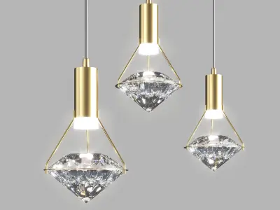 suspension lamp collection set 01 3D Model Pack