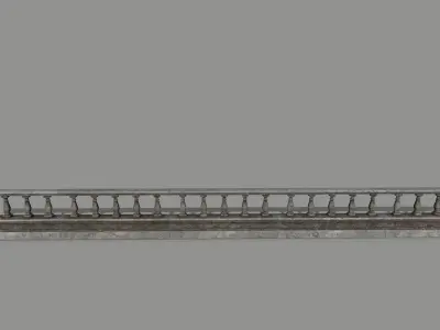 wall set pillars of pillars with shadows Low-poly 3D model