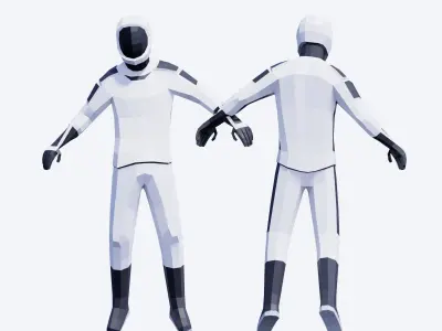 Astronauts Pack - Animated and Rigged Low-poly 3D model