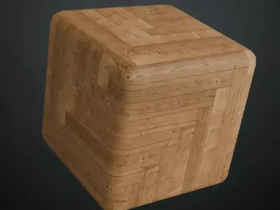 Natural Pine Herringbone Parquet PBR Texture