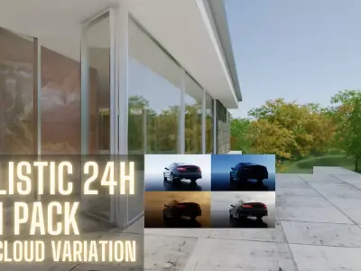 Realistic Time of Day with clouds HDRI Pack  BIG CRAZY PROMO  3D model