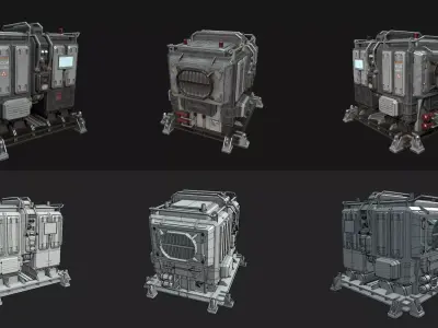 SF box Low-poly 3D model