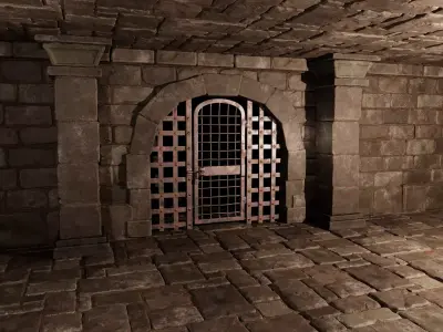 Modular Dungeon Set Low-poly 3D model