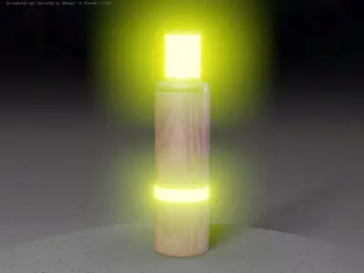 Wooden pillar of light 6 - Street-Light Set-9 Low-Poly  Low-poly 3D model
