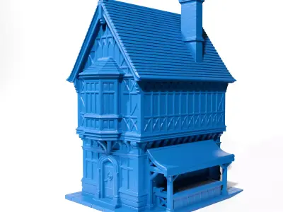 Medieval merchants house 3D print model