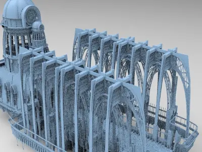 Sci Fi Steampunk Emperor Walkways 3 3D model