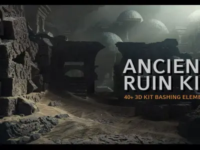 Ancient Ruin Kit - 40 plus Elements 3D model