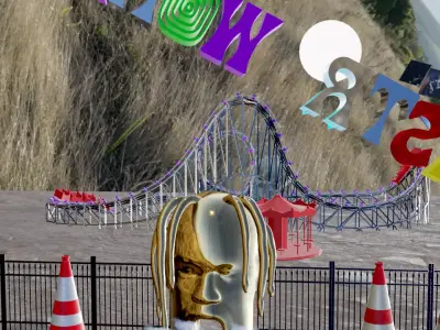 Travis Scott AstroWorld theme Park Environment 3D model