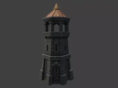 Stone Watchtower Low-poly 3D model