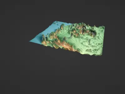 Venezuela Map Topography Low-poly 3D model