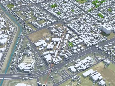 Noida City Uttar Pradesh India Low-poly 3D model