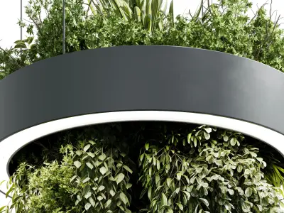 Circle pot light pendant - plant light hanging 30 3D model