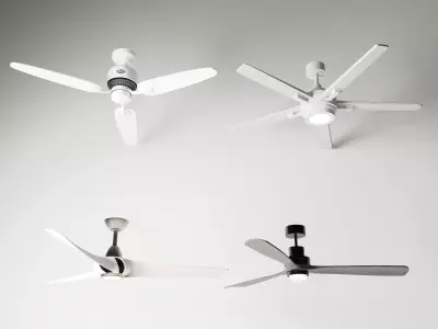 Modern Minimalist Ceiling Fan Set 3D model