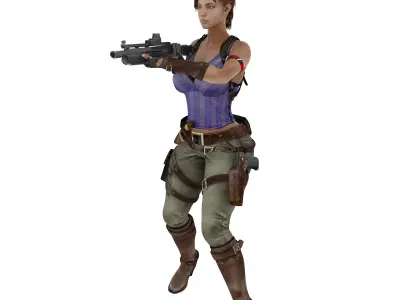 Sheva Post Apocalypse Female Warrior 3D print model
