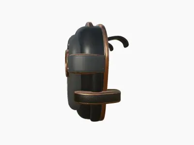 SciFi Backpack C01 Black Bronze - Fashion Character Design Low-poly 3D model