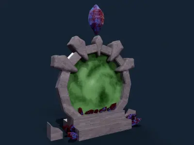 Magical portal  Low-poly 3D model