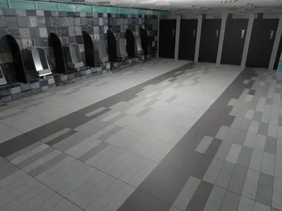 Restroom Interior Low-poly 3D model