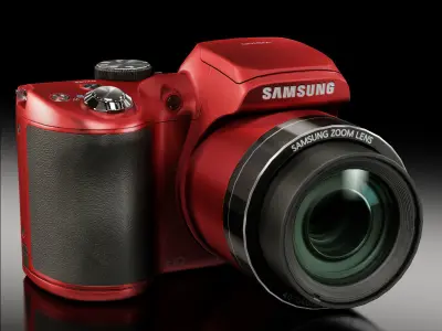 Samsung WB100 Red bridge digital camera Low-poly 3D model