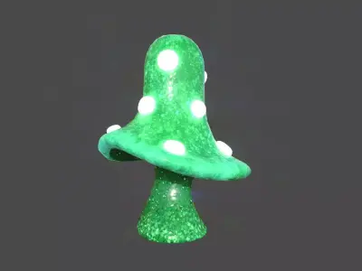 Fantasy Mushroom B04 Green - Scene Backdrop Design Low-poly 3D model