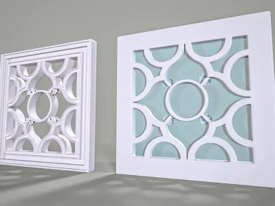 Highpoly Square Gothic Window Type4 3D model