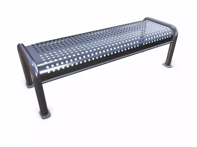 Metal Street Bench 02 Low-poly PBR Low-poly 3D model