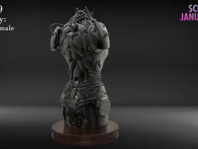 Female Robot Torso Timelapse and Model 3D print model